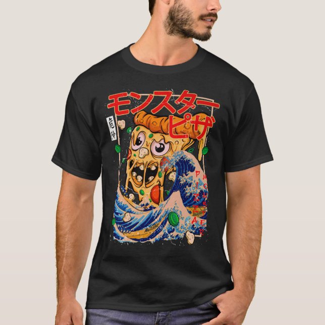 T-shirt Monstre de pizza géante à Kanagawa (Devant)