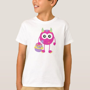 T-shirt Monstre De Printemps, Monstre Rose, Cornes, Fleurs