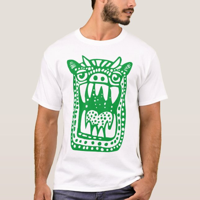 T-shirt Monstre d'horreur - Vert herbe (Devant)