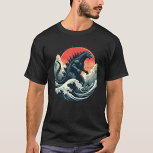 T-shirt Monstre Japonais vintage Kaiju La Grande Vague
