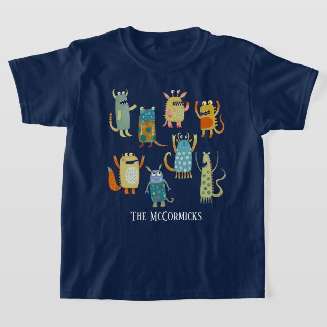 T-shirt Monstres amusants Personnalisé (Poser)