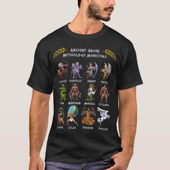 T-shirt Monstres de mythologie grecque antique (Devant)