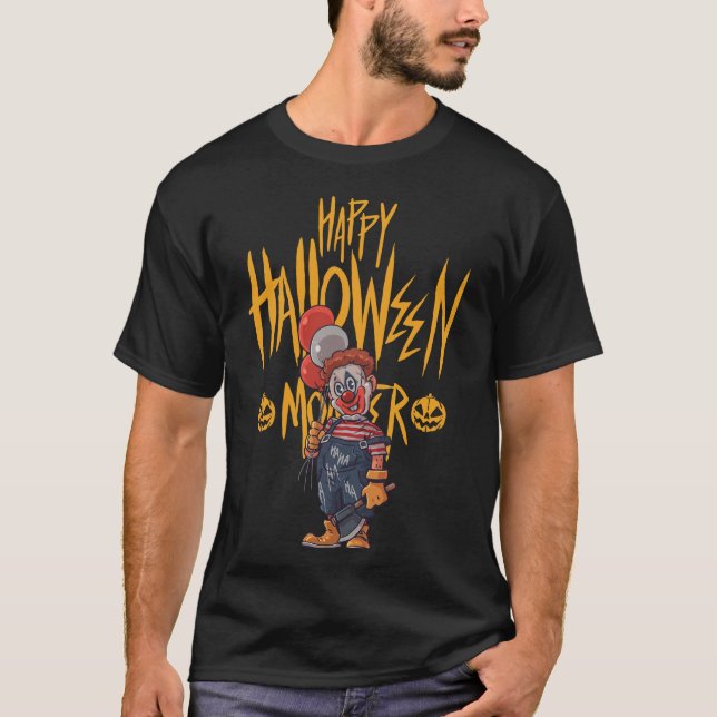 T-shirt monstres d'halloween : clown (Devant)