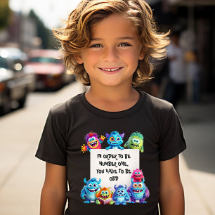 T-shirt Monstres mignonnes amusantes Coloré Enfants Texte