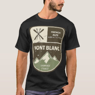 T-shirt Mont Blanc Alpes françaises Chamonix France TS Vin