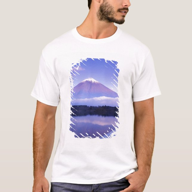 T-shirt Mont Fuji avec nuage lenticulaire, lac Motosu, (Devant)