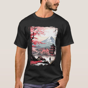 T-shirt Mont Fuji Cerisiers en Fleurs Geisha Jardin Japona