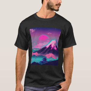 T-shirt Mont Fuji Vaporwave Pastel esthétique Soleil japon