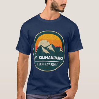 T-shirt Mont Kilimandjaro avec coordonnées GPS