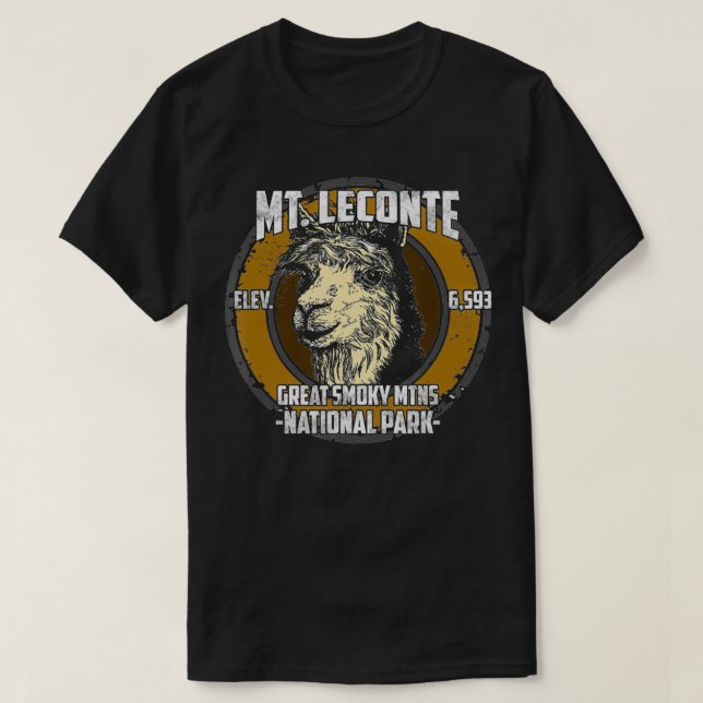 T-shirt Mont Le Conte Llama Alpaca Smoky Mountains (Design devant)