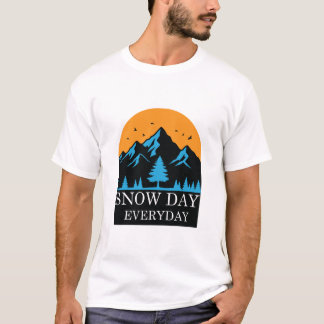 T-Shirt Montagne Coucher de Soleil Hiver Jour de N