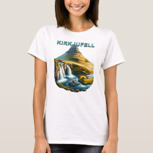 T-shirt Montagne et chutes Kirkjufell en Islande
