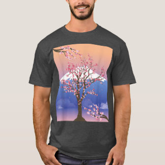 T-shirt Montagne Joli Sakura Tree Japon Flower Cherry Bl
