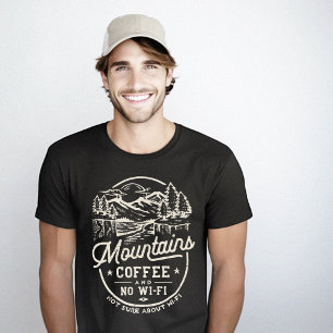 T-shirt Montagnes Café Wi-Fi amusant