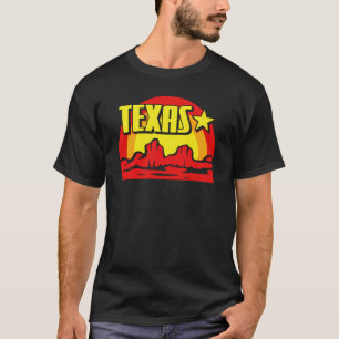 T-shirt Montagnes du désert du Texas Rétro Vintage Coucher