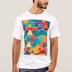 T-shirt Montagnes et rivière abstraites