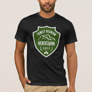 T-shirt Montagnes Rustiques Pine Green Shield Réunion fami