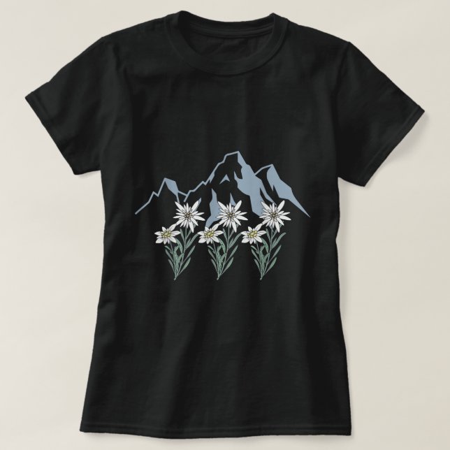 T-shirt Montagnes Suisse Alpes Edelweiss panier alpin (Design devant)