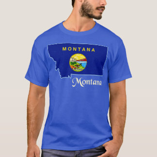 T-shirt Montana Drapeau Carte Design pour les Montanais fi