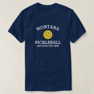 T-shirt Montana Pickleball Ajouter Club Nom du partenaire 