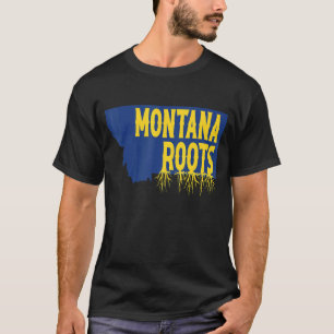 T-shirt Montana Racines Sur La Carte D'Etat Montana Silhou