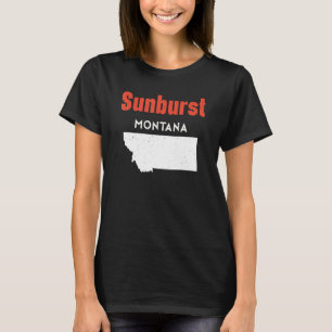 T-shirt Montana Usa State America Voyage Montanan Sunburst