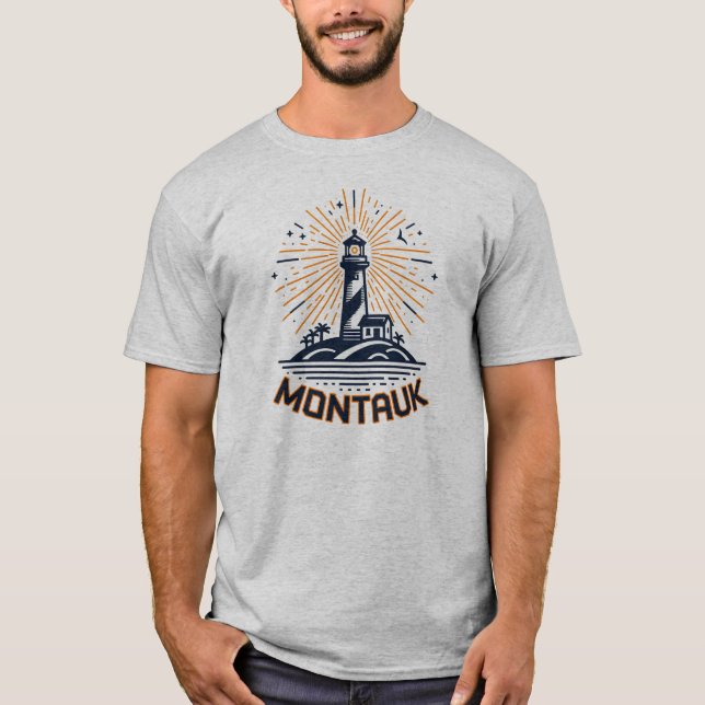 T-shirt Montauk Point New York Lighthouse Sunrise (Devant)
