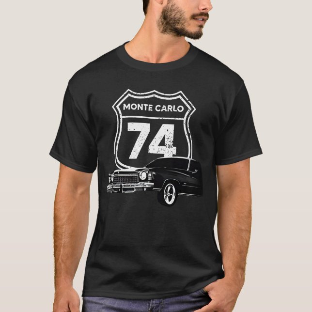 T-shirt Monte Carlo 1974 Vue frontale avec année modèle  (Devant)