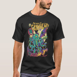 T-shirt Montée De Cathulhu Déplaisant Kitten Cthulhu Hallo
