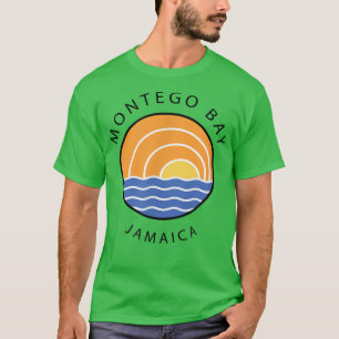 T-shirt Montego Bay Jamaïque Retro Coucher de soleil color
