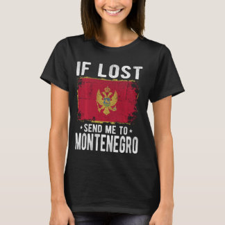 T-shirt Monténégro Drapeau Souvenir - Si perdu envoyez-moi