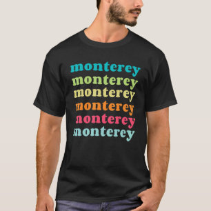 T-shirt Monterey California CA Colorful Texte répétitif