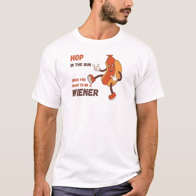 T-shirt Montez dans le petit car vous voulez être un Wiene (Devant)