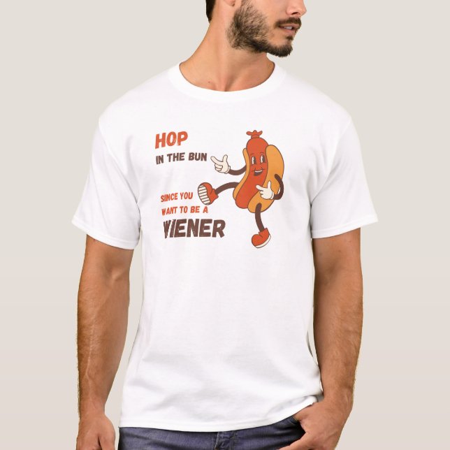 T-shirt Montez dans le petit car vous voulez être un Wiene (Devant)