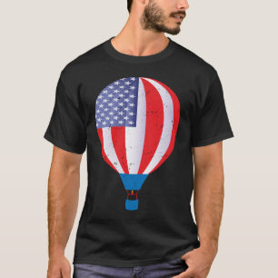 T-shirt montgolfière - drapeau américain - 4 juillet
