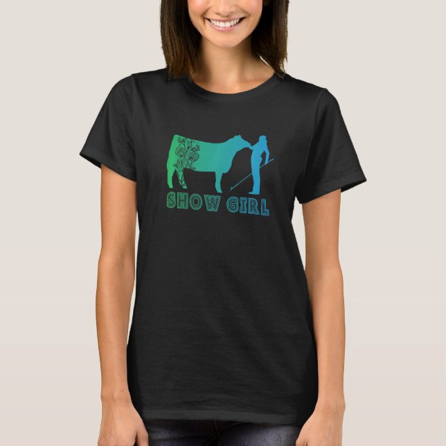 T-shirt Montrer Fille Fun Bétail Animaux Montrer (Devant)