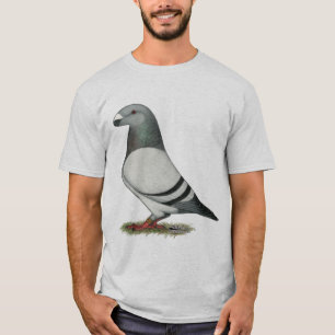 T-shirt Montrez à coureur le pigeon bleu de barre