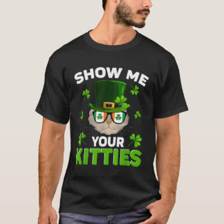 T-shirt Montrez-moi vos chatons Saint-Patrick coquin rétro