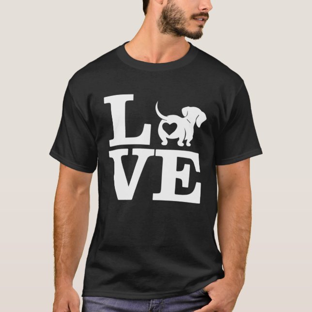 T-shirt Montrez votre dévotion Dachshund avec I Heart Wien (Devant)