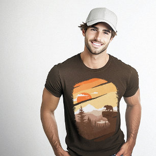 T-shirt Monts de l'ours Graphisme Brown