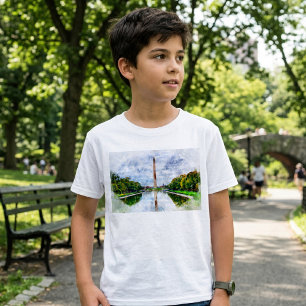 T-shirt Monument de Washington aquarelle avec reflet