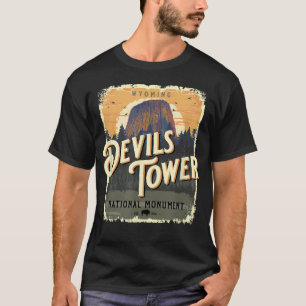 T-shirt Monument national de Devils Tower Wyoming Vintage