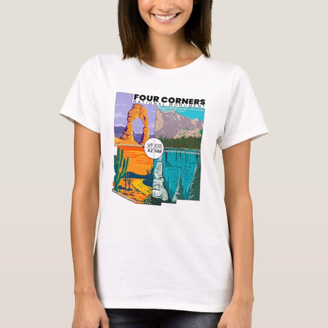 T-shirt Monument national des quatre coins avec parcs nati (Devant)