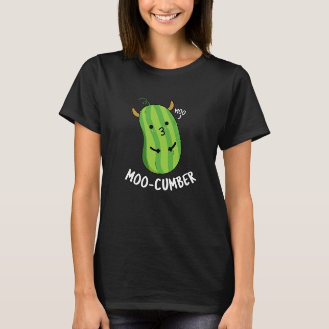 T-shirt Moo-concombre Funny Veggie Cucumber Pun Dark BG (Devant)