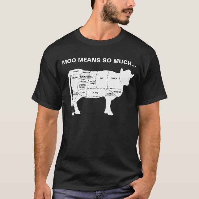T-shirt Moo De Vache Drôle Signifie Tant De Choses (Devant)