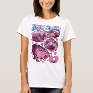 T-SHIRT MOO-DENG LE CÉLÈBRE BÉBÉ PIGMY HIPPO MOODENG