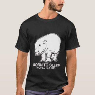 T-shirt Moo deng né le sommeil, le monde est un zoo T-shir