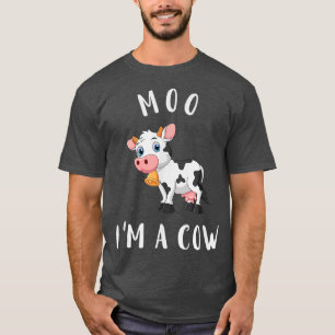 T-shirt Moo Je suis une vache fermière boucher Lait drôle