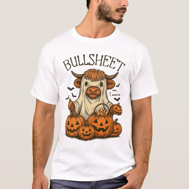 T-shirt Moo... Je Veux Dire Boo Tôle Vache Fantôme Hallowe (Devant)
