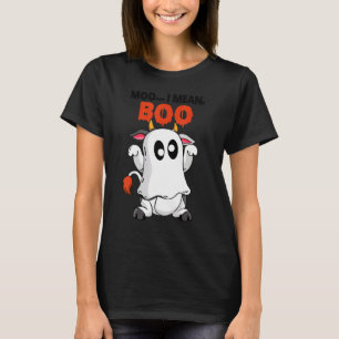 T-shirt Moo je veux dire Boo Vache fantôme Citrouille Va
